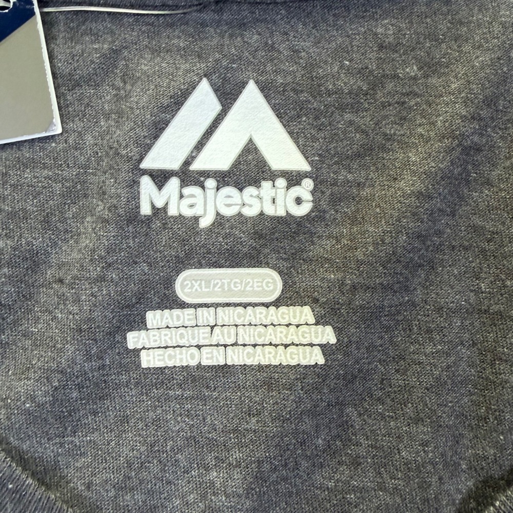 Majestic Chicago Cubs MLB Womens 2XL V-Neck T-Shirt Charcoal Heather NWT 0141 - Picture 3 of 8